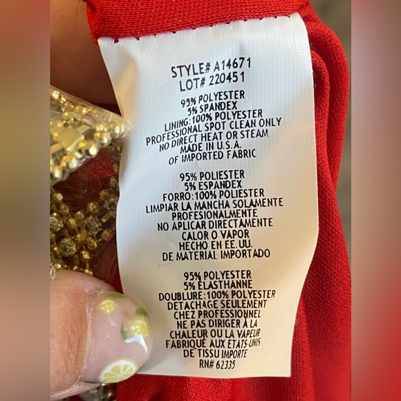 NEW Betsy & Adam Red Cocktail Dress, size 16 - Picture 6 of 9